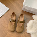 Damen Ballerinas mit dekorativem Riemen und komfortablem Fußbett R&B