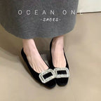 Damen elegante Ballerinas mit schimmerndem Schmuckdetail R&B