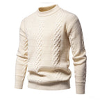 Herren Strukturierter Strickpullover mit hohem Kragen
