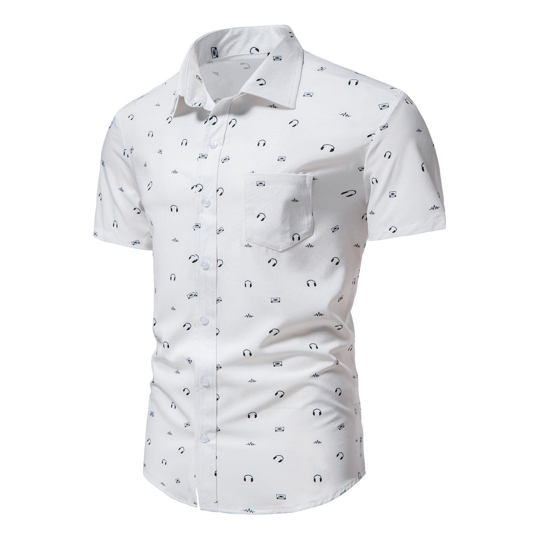 Herren Kurzarmhemd mit geometrischem Druck R&B