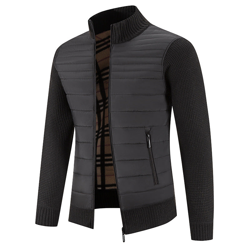 Herren lässige Steppjacke mit Strickärmeln R&B