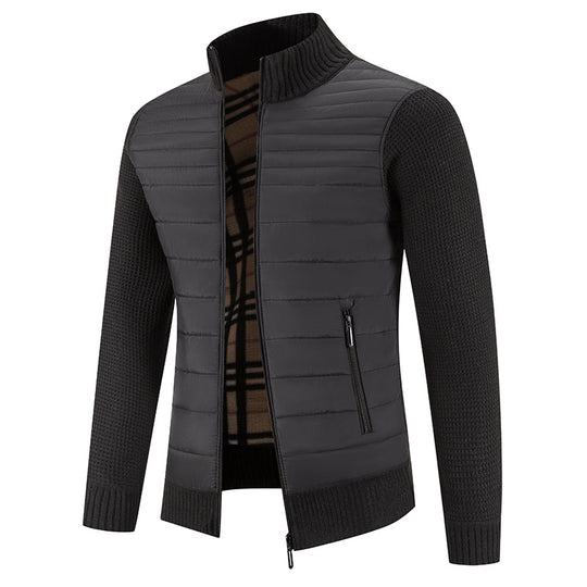 Herren lässige Steppjacke mit Strickärmeln R&B