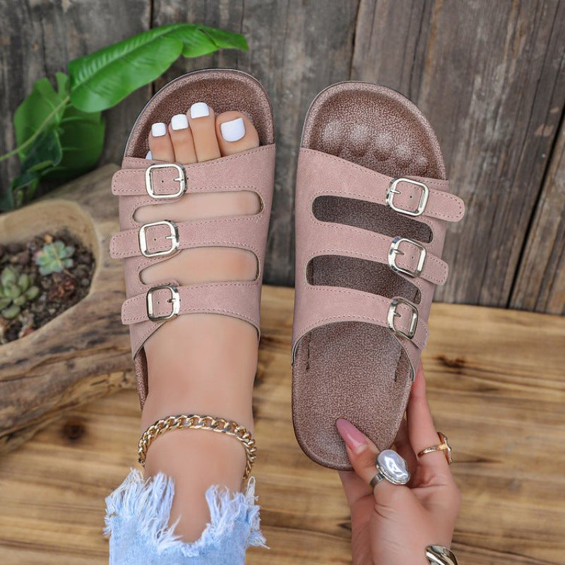 Damen Komfortable Riemensandalen mit verstellbaren Schnallen R&B