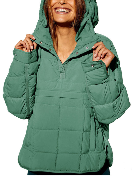 Damen lässige Winterjacke mit Steppdesign und Kragen R&B