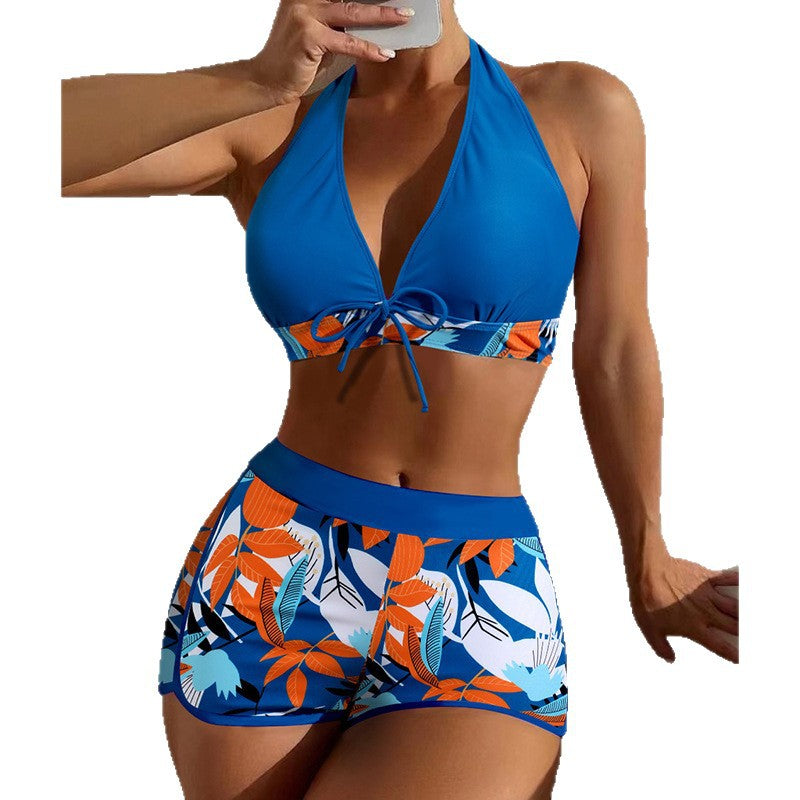 Damen Bikini-Set mit modischem Neckholder-Design und sportlichem High-Waist-Schnitt R&B