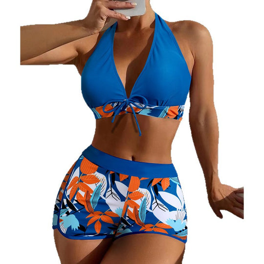 Damen Bikini-Set mit modischem Neckholder-Design und sportlichem High-Waist-Schnitt R&B