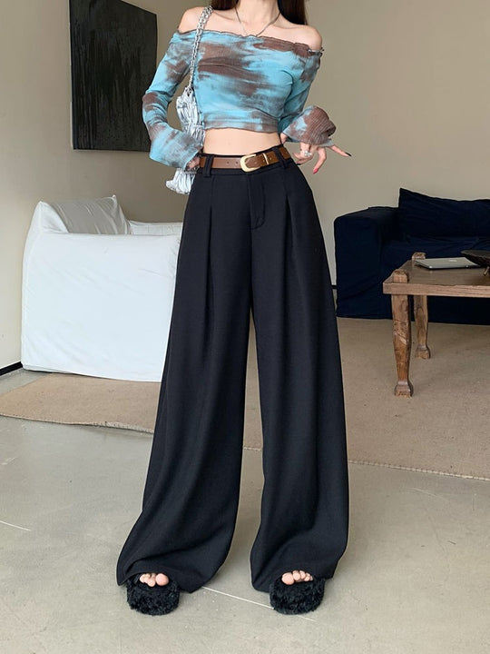 Damen Weite Palazzo-Hose mit elegantem Bund und komfortablem Sitzt R&B