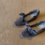 Damen Ballerina-Schuhe mit sanften Rüschen und eleganter Schleifenverzierung