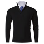 Herren Strickpullover mit modernem Reißverschluss und elastischem Saum R&B