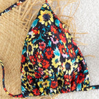 Damen Triangel-Bikini mit verspieltem Blumenmuster R&B