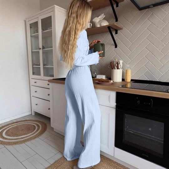 Damen lässiges Strickset mit verstellbarem Kordelzug R&B