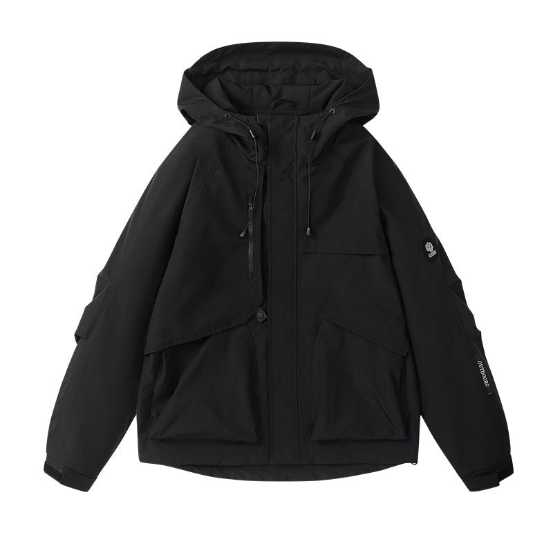 Damen technische Outdoor-Jacke mit atmungsaktiver Membran und verstellbarer Kapuze R&B