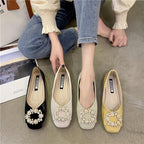 Damen Ballerinas mit perlenbesetztem Dekor EB