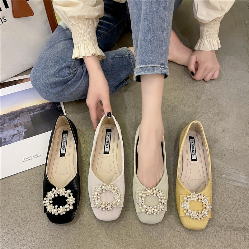 Damen Ballerinas mit perlenbesetztem Dekor EB