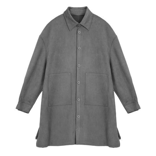 Damen Oversize Hemdenjacke aus weichem Suede mit großen Taschen R&B