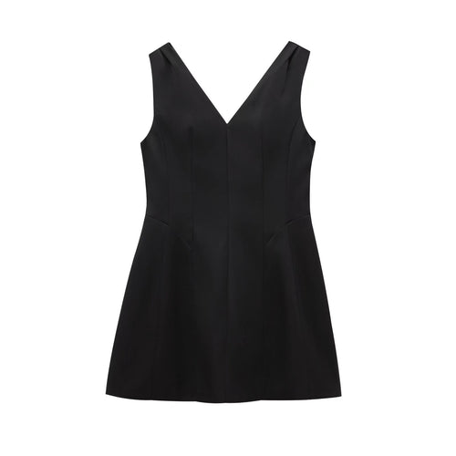 Damen elegantes V-Ausschnitt Cocktailkleid aus hochwertigem Material R&B
