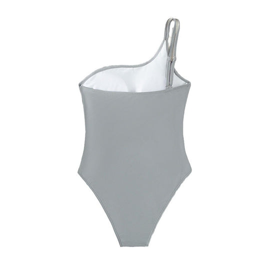 Damen Einteiler Badeanzug mit asymmetrischem Cut-Out-Design R&B