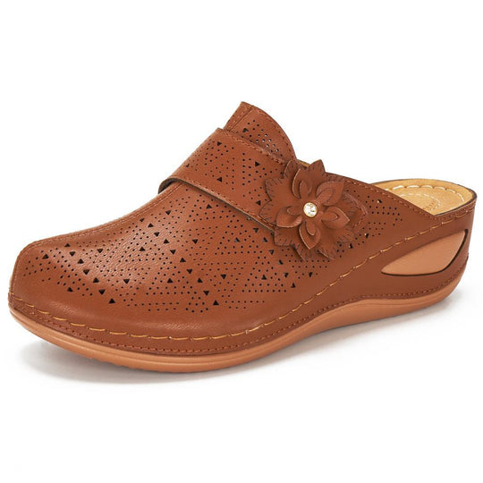 Damen bequeme Clogs mit floralem Cut-Out-Design und rutschfester Sohle R&B