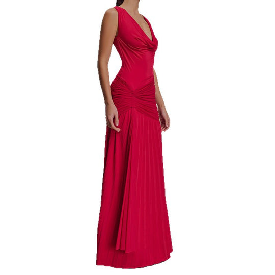 Damen Elegantes Maxikleid mit drapiertem Oberteil R&B