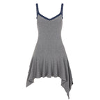 Damen Spaghetti-Trägertop mit floralem Spitzeinsatz und asymmetrischem Saum R&B