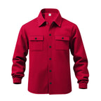 Herren lässige Button-Down Hemdjacke mit zwei seitlichen Brusttaschen und klassischem Kragen R&B