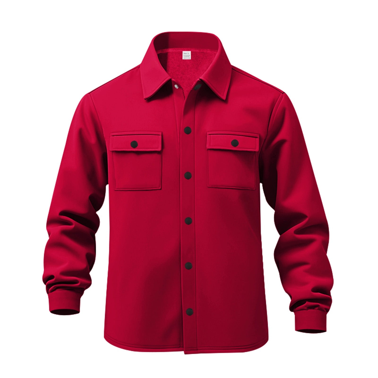 Herren lässige Button-Down Hemdjacke mit zwei seitlichen Brusttaschen und klassischem Kragen R&B
