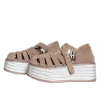 Damen Plattform-Sandalen mit geflochtenem Riemendetail und bequemer Sohle R&B