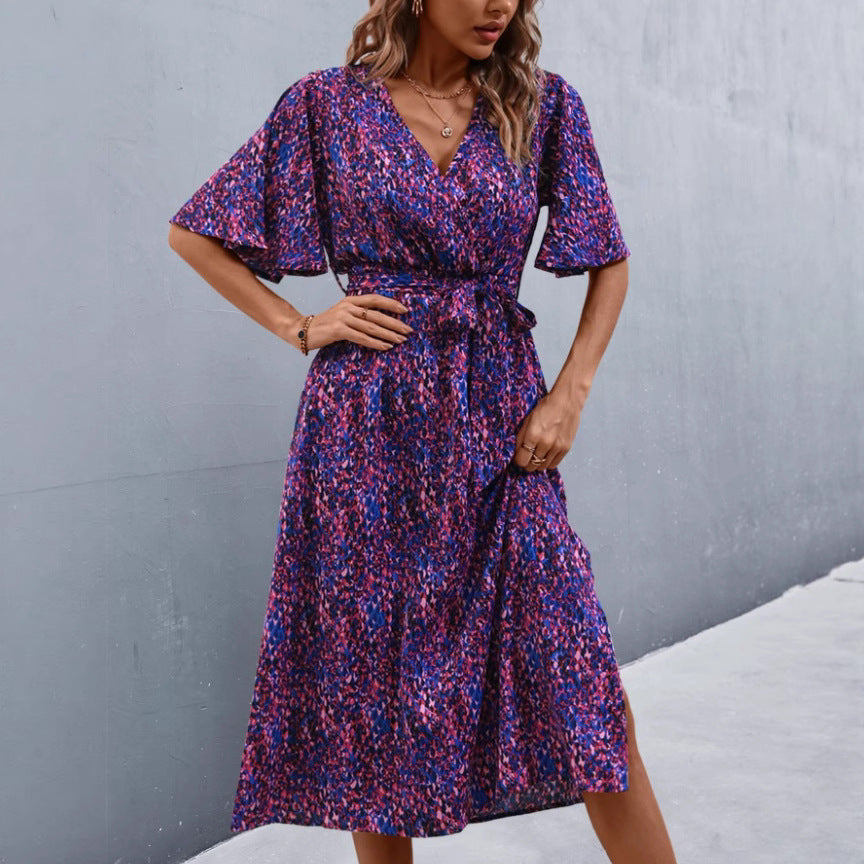 Damen Wickelkleid mit vorteilhaftem V-Ausschnitt und Taillengürtel R&B