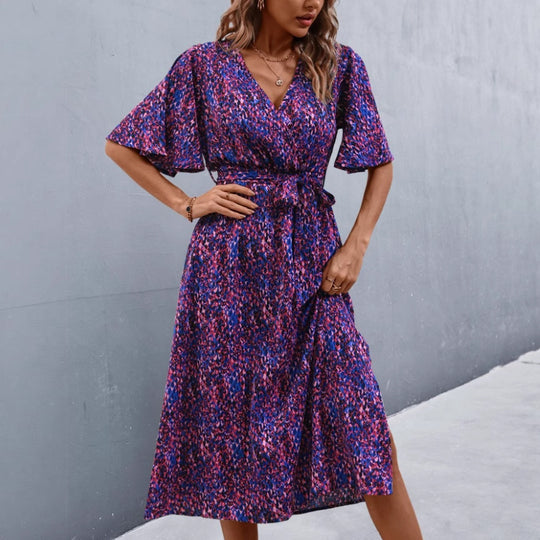 Damen Wickelkleid mit vorteilhaftem V-Ausschnitt und Taillengürtel R&B