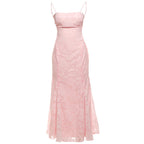 Damen Langflussendes Kleid mit stilvollen Blumenapplikationen R&B