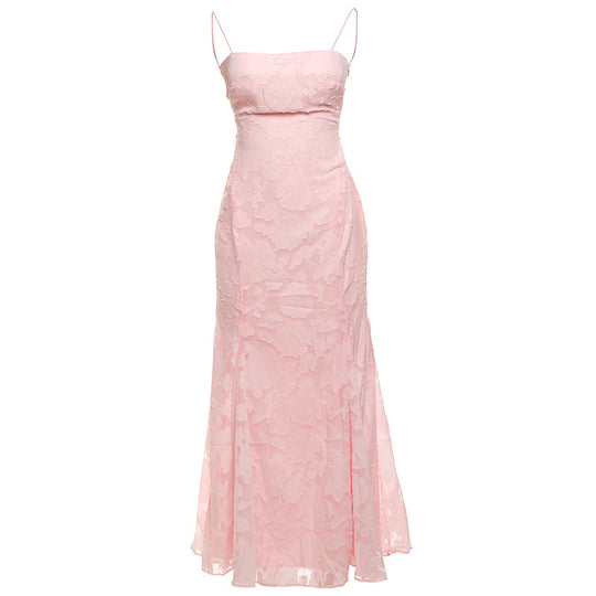 Damen Langflussendes Kleid mit stilvollen Blumenapplikationen R&B