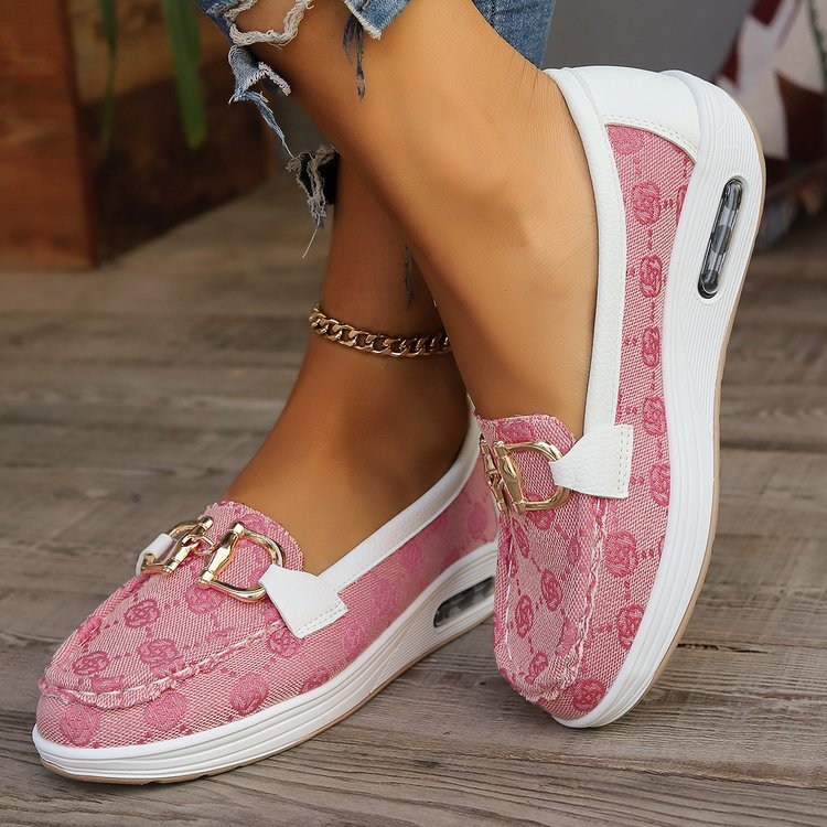 Damen modR&Bewusste Slip-On Sneakers mit eleganter Schnallenverzierung R&B