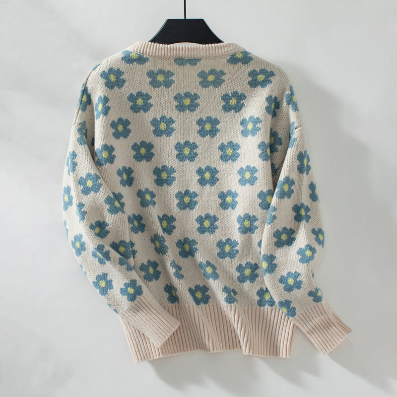 R&B | Strickpullover mit Blumenmuster