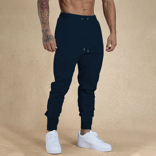Herren nan athletische Frottee-Jogginghose mit hohem Bund Kordelzug und schmal zulaufenden Rippbündchen R&B