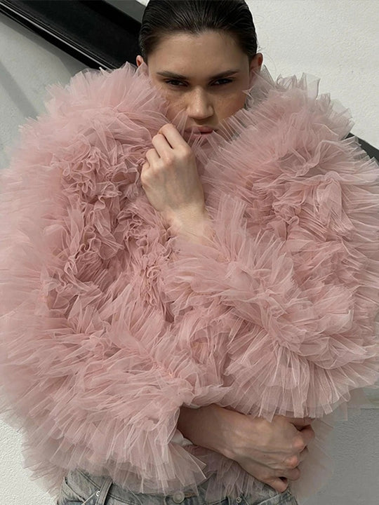 Damen Voluminöse Tülljacke R&B