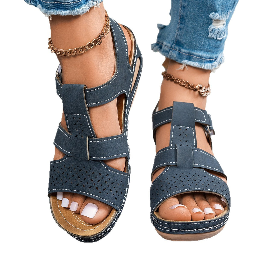 Damen bequeme Komfortsandalen mit atmungsaktiven Cut-Outs R&B