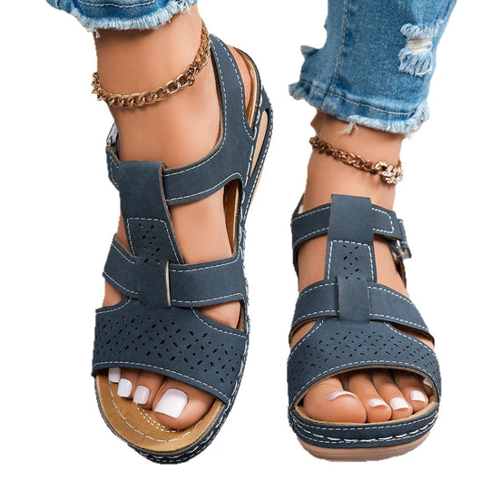 Damen bequeme Komfortsandalen mit atmungsaktiven Cut-Outs R&B