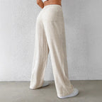 Damen Weit geschnittene Leinenhose mit elastischem Bund und praktischen Taschen R&B