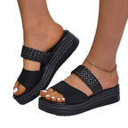 Damen Komfortable Crossover-Sandalen mit geflochtenem Obermaterial und rutschfester Sohle R&B