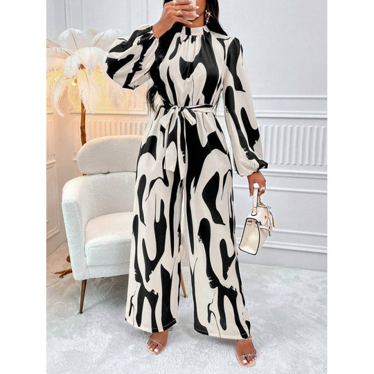 Damen Maxikleid mit stylischem Wickel-Design und eleganten Puffärmeln R&B
