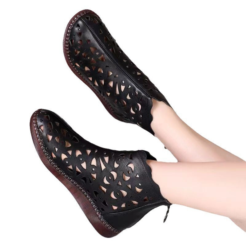 Damen elegante Clogs mit raffiniertem Lochmuster R&B