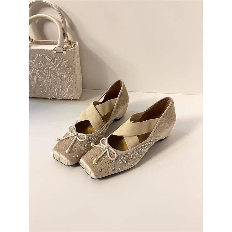 Damen elegante Ballerina-Schuhe mit außergewöhnlicher Strassverzierung R&B