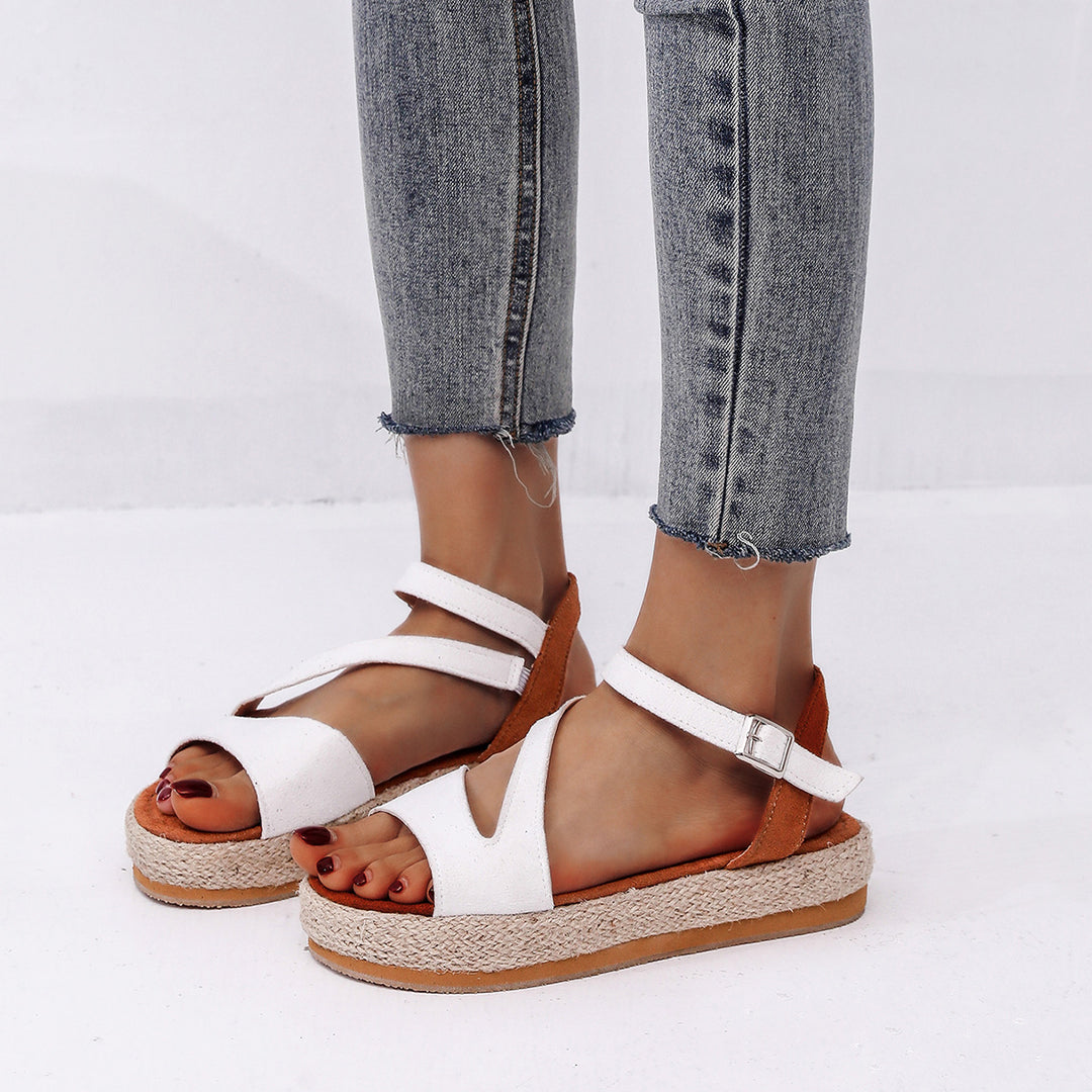 Damen Elegante und komfortable Keil-Sandalen mit verstellbarem Riemen R&B