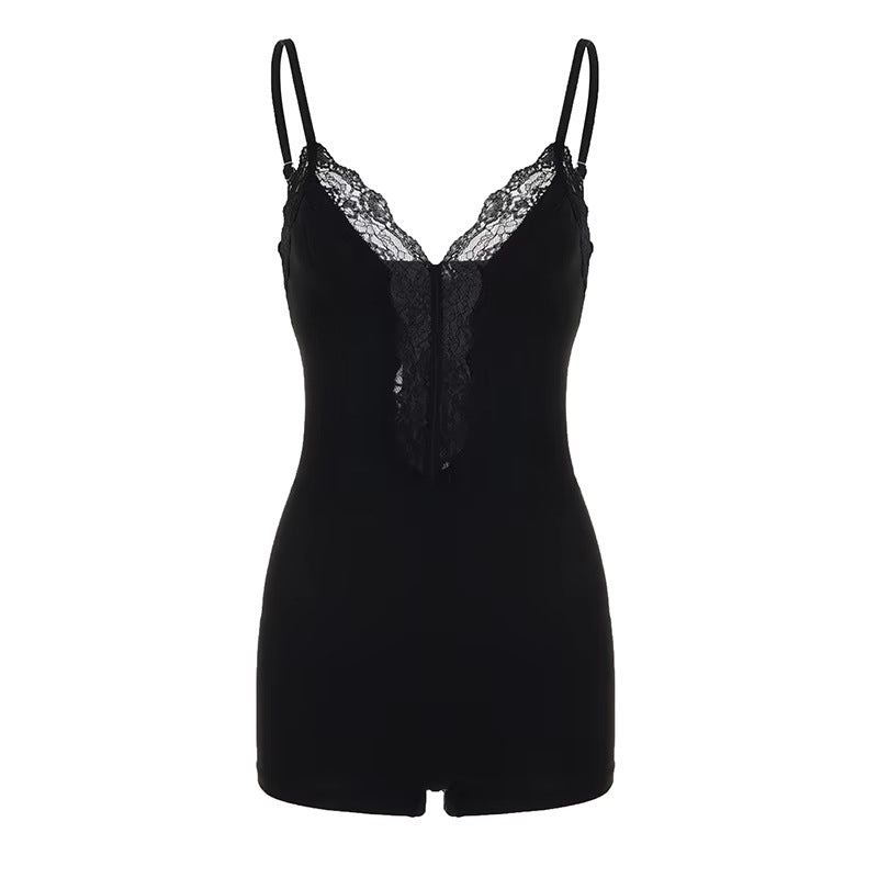 Damen Nachtwäsche Bodysuit mit raffiniertem Spitzendetail R&B