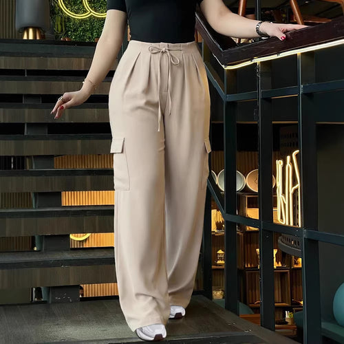 Damen weite Cargo-Hose mit elastischem Bund und praktischen Taschen R&B