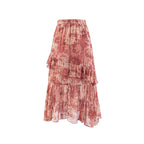 Damen Maxi-Rock mit voluminösem Stufendesign R&B