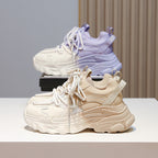 Damen Chunky Sport-Sneaker mit atmungsaktivem Obermaterial und elastischem Schnürsystem R&B