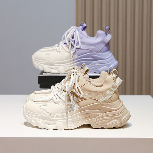 Damen Chunky Sport-Sneaker mit atmungsaktivem Obermaterial und elastischem Schnürsystem R&B