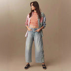 Damen Weite Cropped Jeans mit lässigem Look