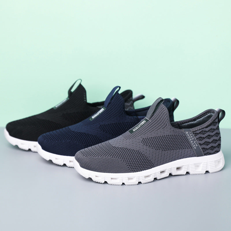 Damen Bequeme Slip-On Sneakers mit atmungsaktiver Strickoberfläche R&B